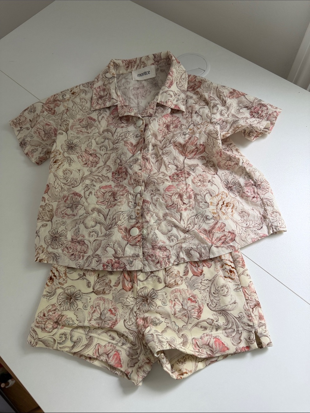Monroe Kids Floral Cream and Pink Swim Set